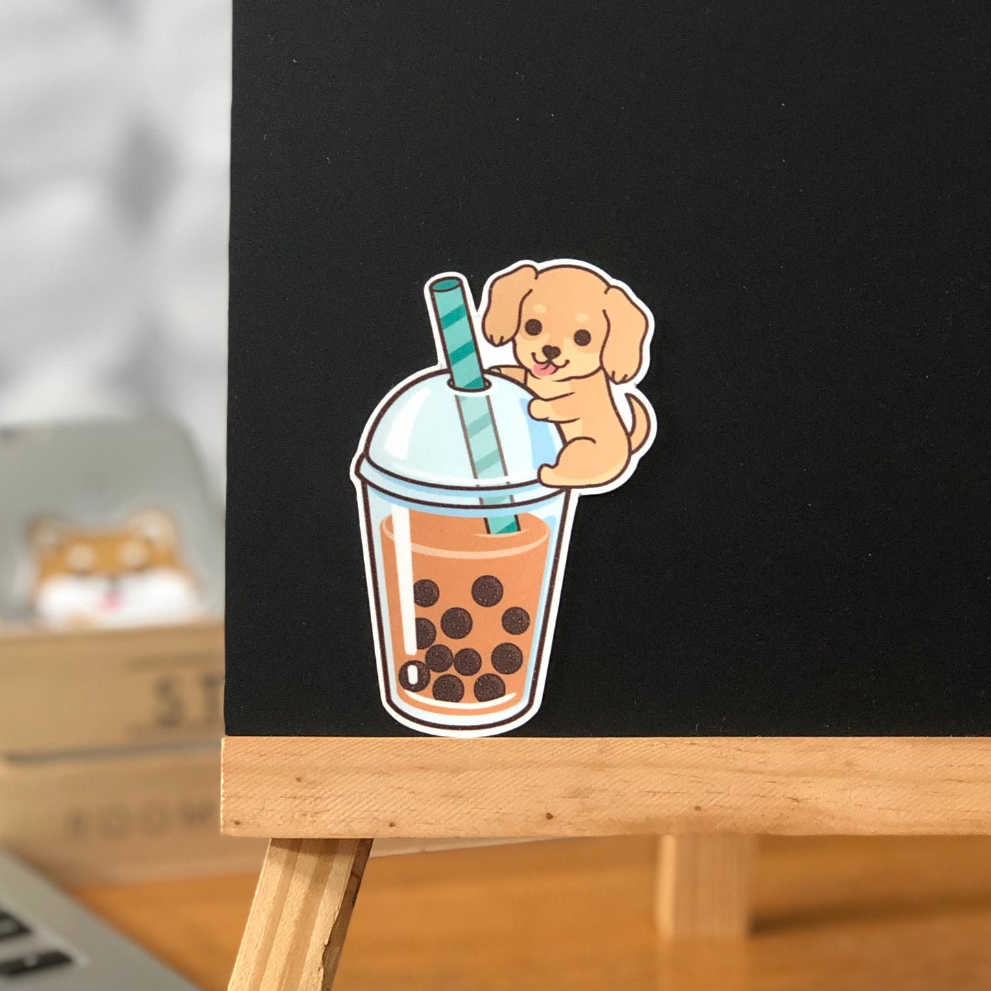 Dachshund Stickers-Boba Milk Tea 臘腸狗貼紙-珍珠奶茶