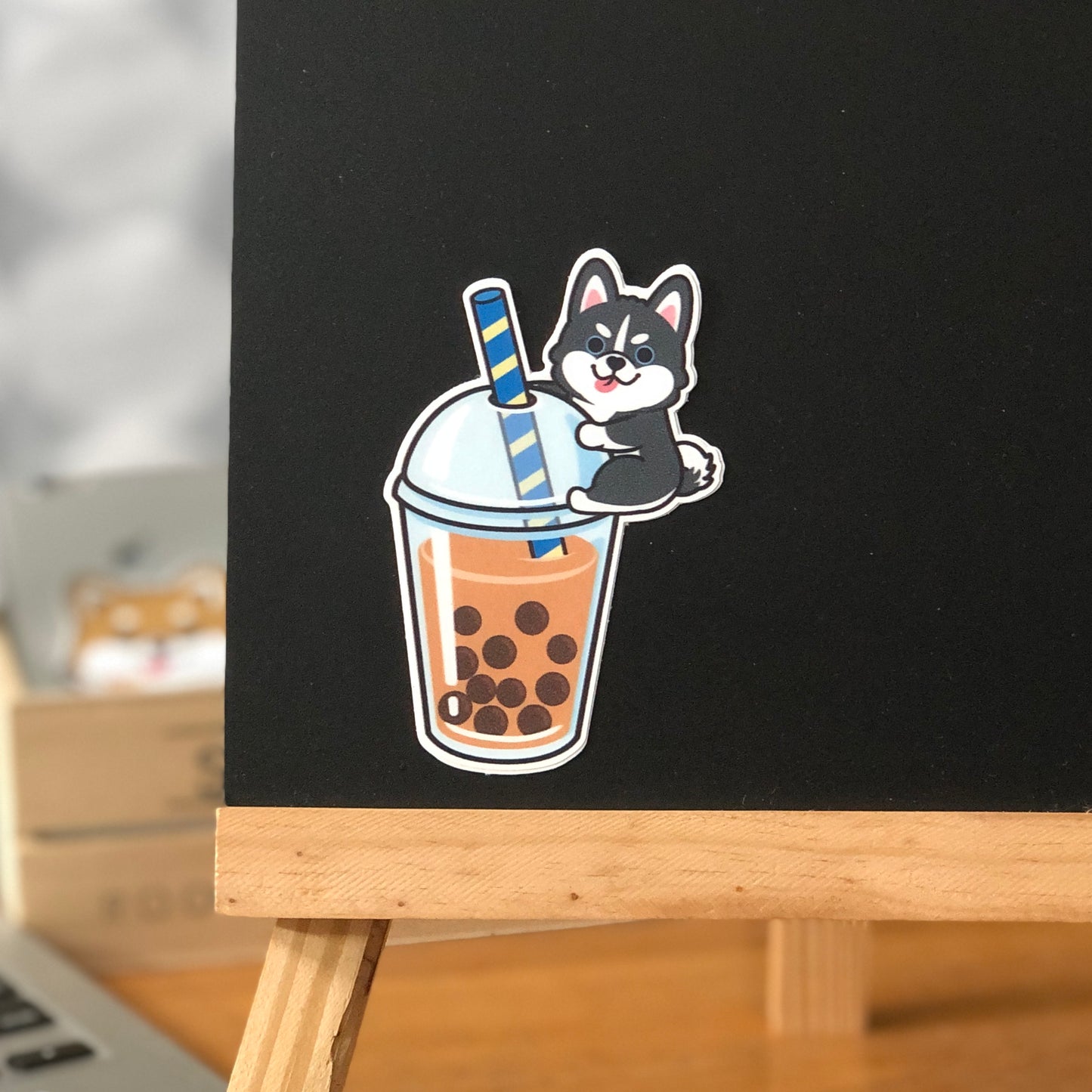 Husky Stickers-Boba Milk Tea 雪橇狗貼紙-珍珠奶茶