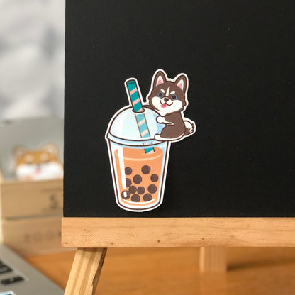 Husky Stickers-Boba Milk Tea 雪橇狗貼紙-珍珠奶茶