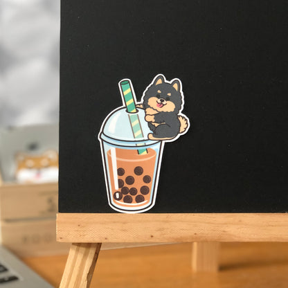 Pomeranian Stickers-Boba Milk Tea 松鼠狗貼紙-珍珠奶茶