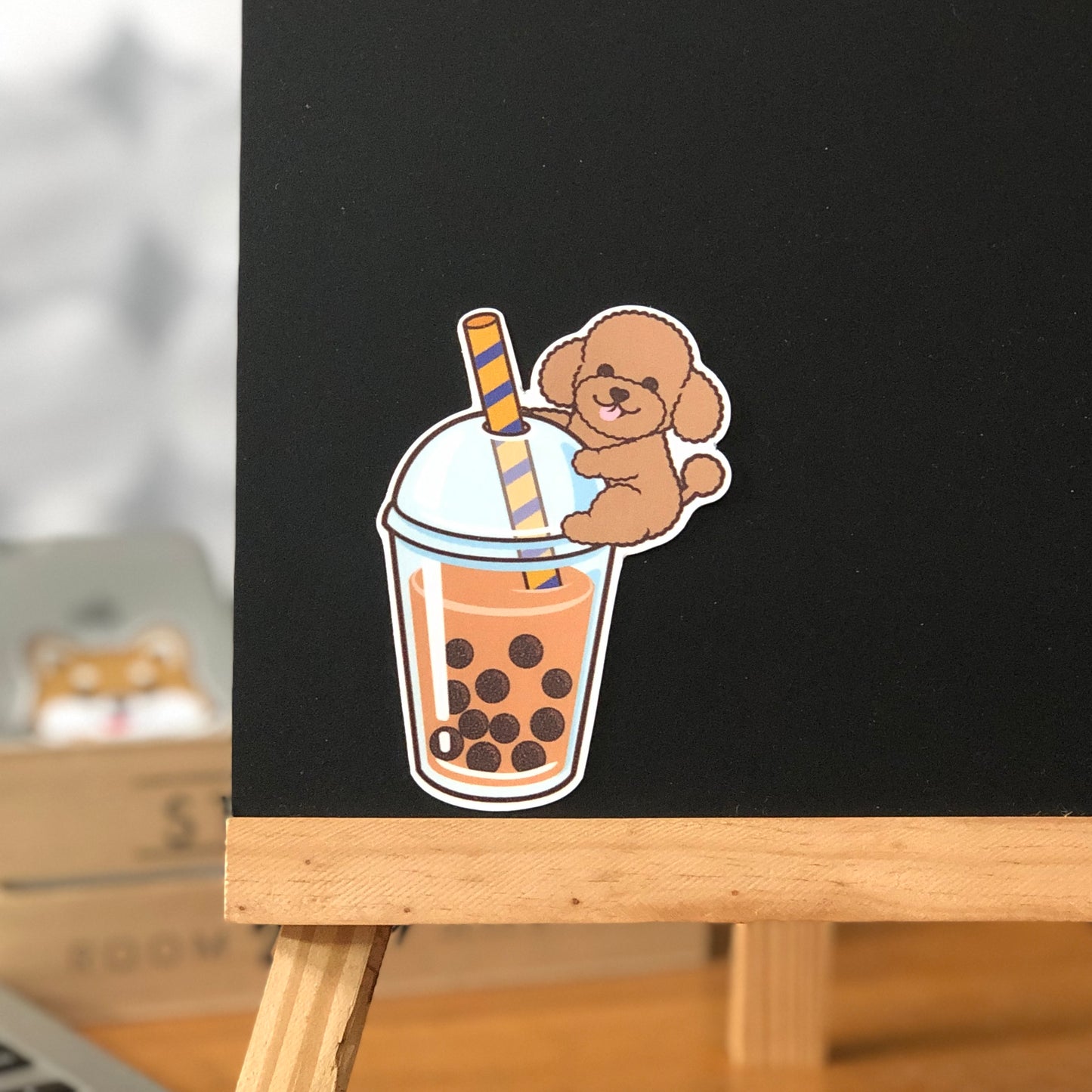 Poodle Stickers-Boba Milk Tea 貴婦狗貼紙-珍珠奶茶