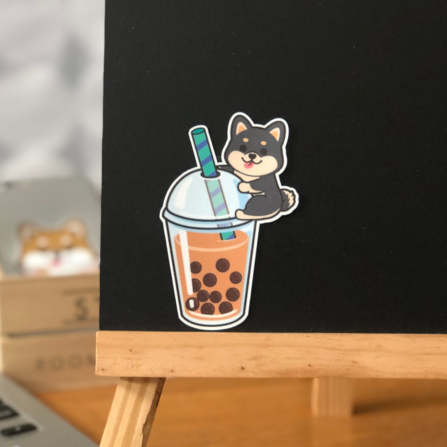 Shiba Stickers-Boba Milk Tea 柴犬貼紙-珍珠奶茶