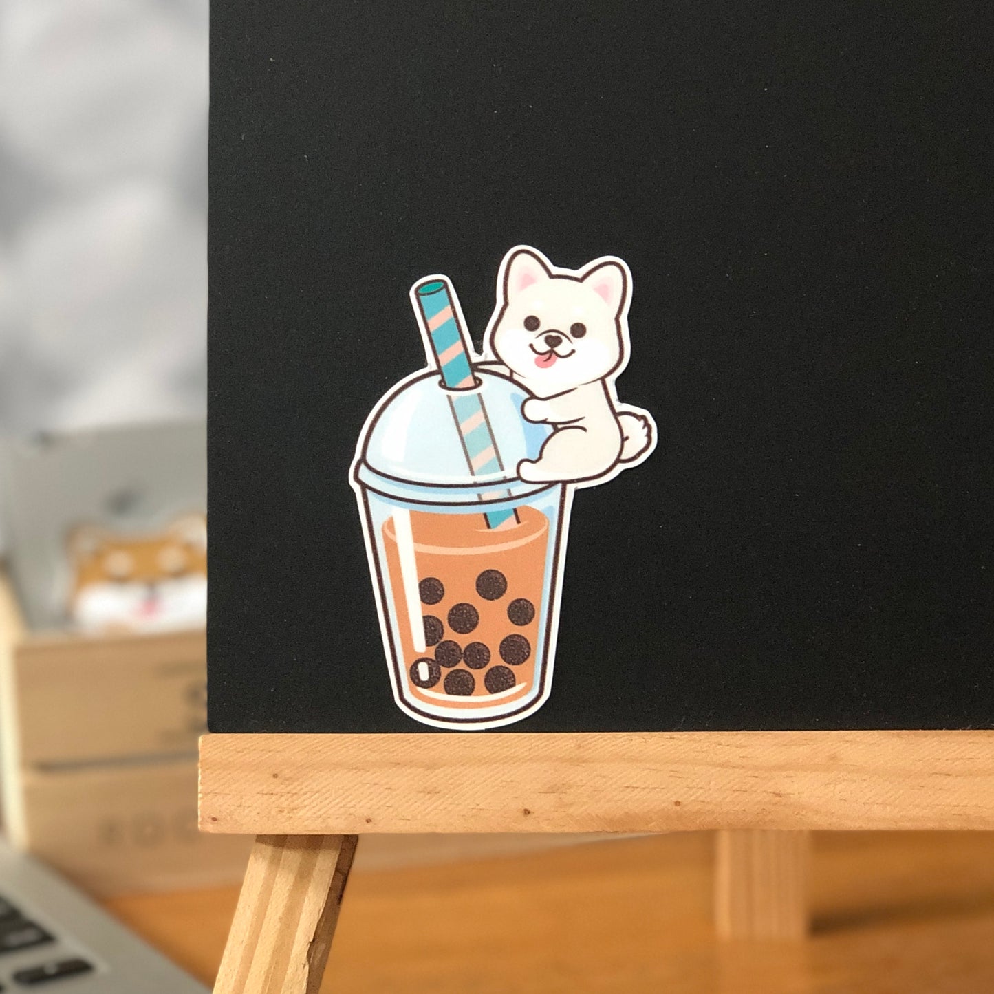 Shiba Stickers-Boba Milk Tea 柴犬貼紙-珍珠奶茶