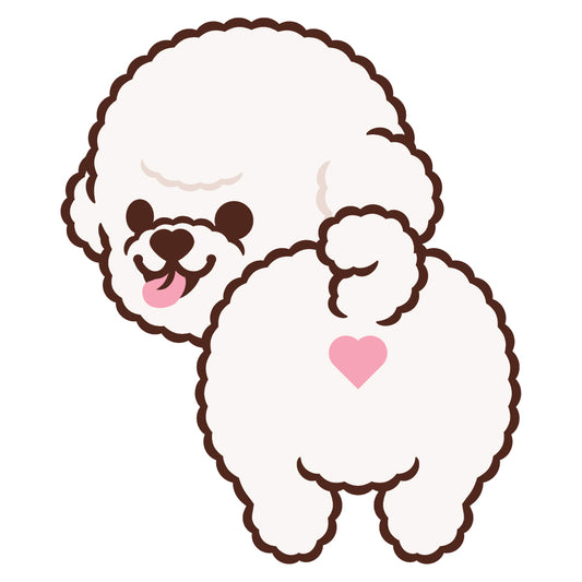 Bichon Stickers-Butt 比熊犬貼紙-小屁股