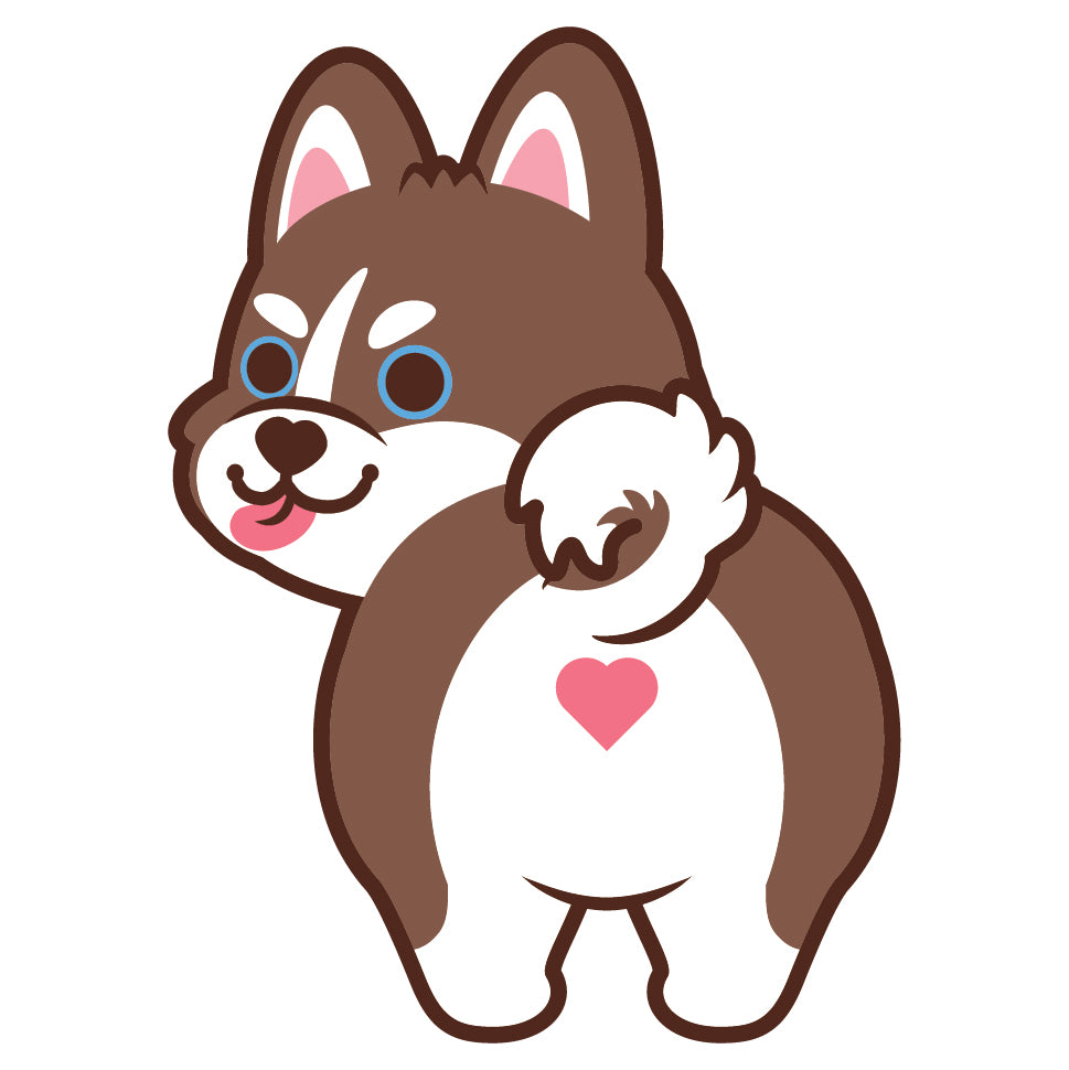 Husky Stickers-Butt 雪橇狗貼紙-小屁股