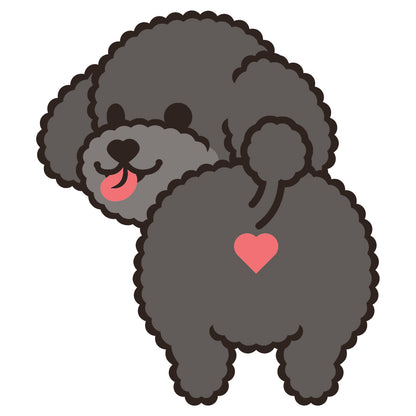 Poodle Stickers-Butt 貴婦狗貼紙-小屁股
