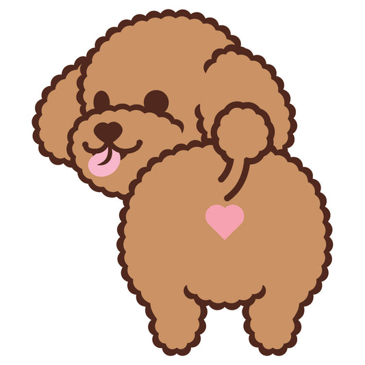 Poodle Stickers-Butt 貴婦狗貼紙-小屁股