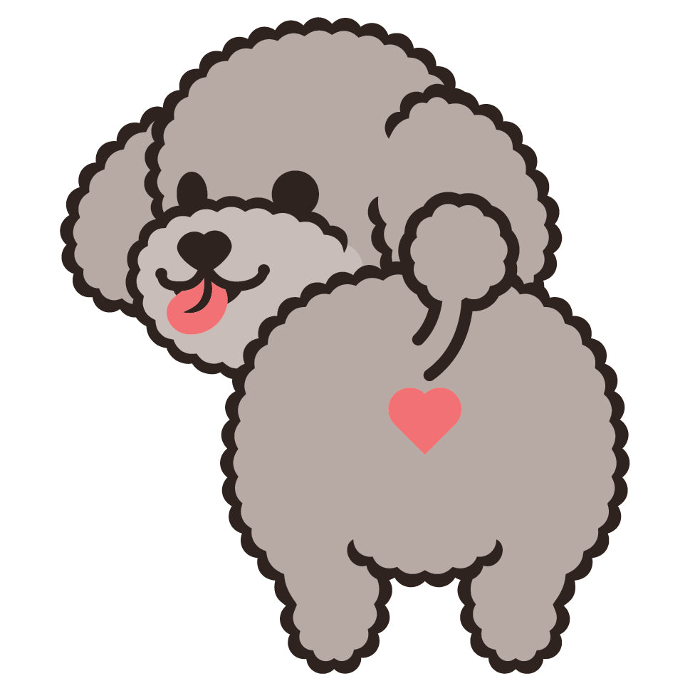 Poodle Stickers-Butt 貴婦狗貼紙-小屁股