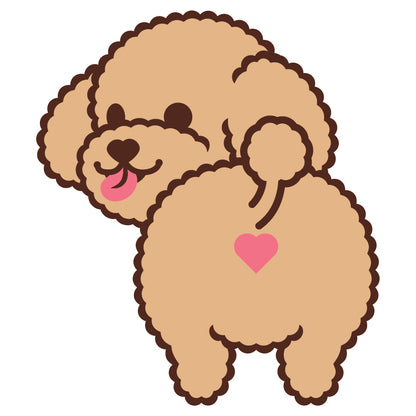 Poodle Stickers-Butt 貴婦狗貼紙-小屁股
