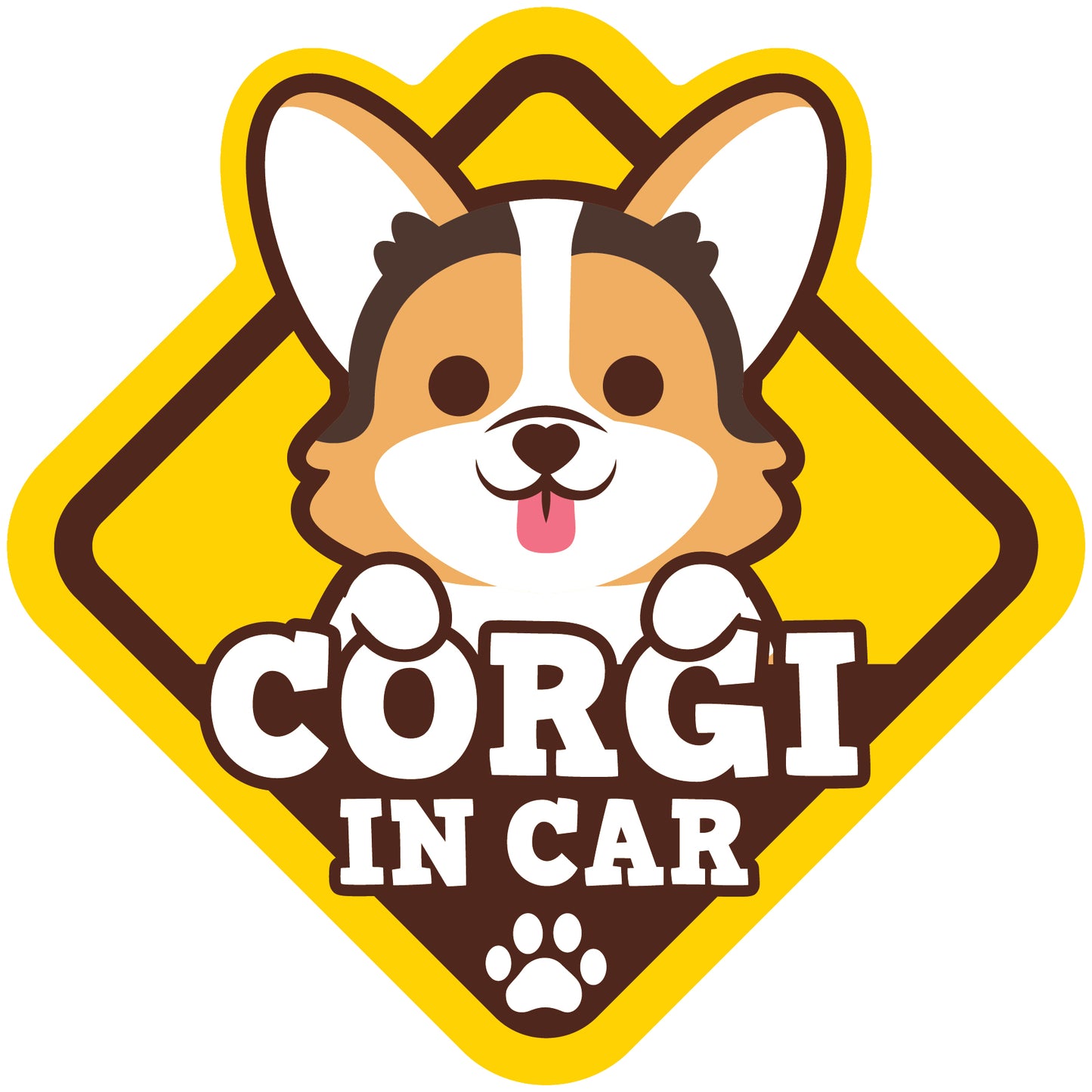 Corgi Glass Reverse Car Stickers-In Car 哥基玻璃反車貼-坐車車