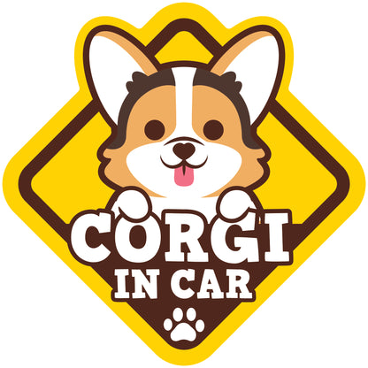 Corgi Glass Reverse Car Stickers-In Car 哥基玻璃反車貼-坐車車