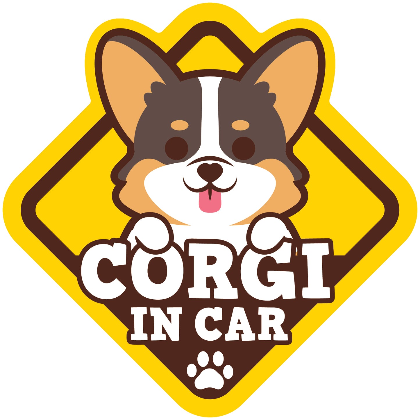 Corgi Glass Reverse Car Stickers-In Car 哥基玻璃反車貼-坐車車