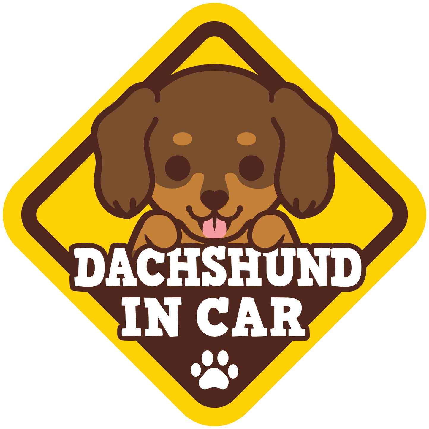 Dachshund Glass Reverse Car Stickers-In Car 臘腸狗玻璃反車貼-坐車車