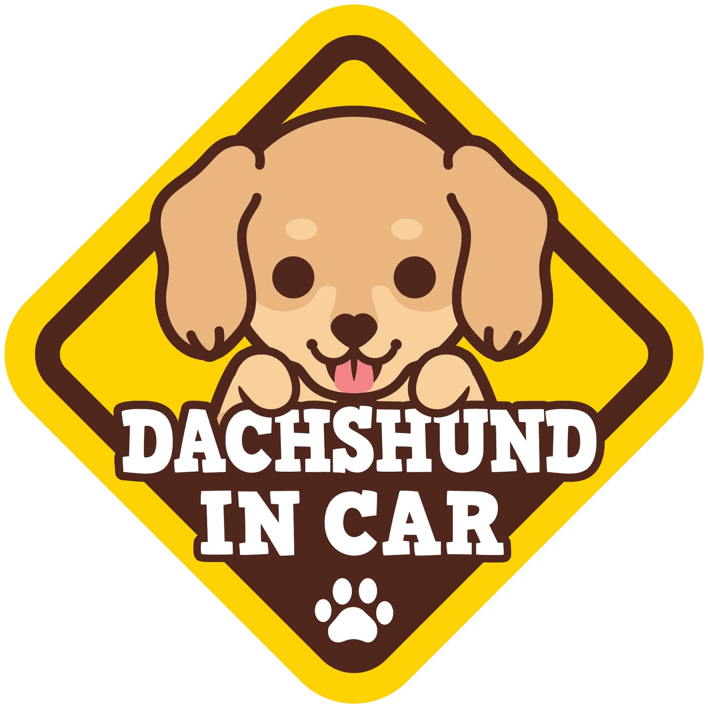 Dachshund Glass Reverse Car Stickers-In Car 臘腸狗玻璃反車貼-坐車車