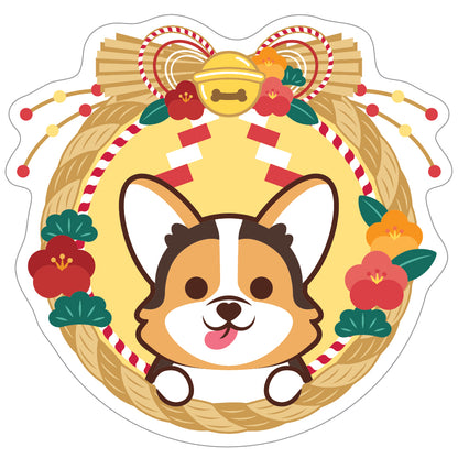 Corgi Stickers-Japan Flower 哥基貼紙-日式年花