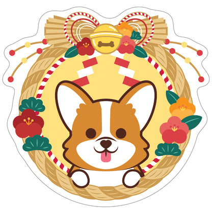 Corgi Stickers-Japan Flower 哥基貼紙-日式年花