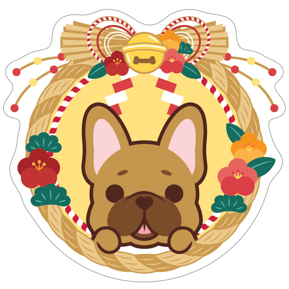 Frenchie Stickers-Japan Flower 法鬥貼紙-日式年花