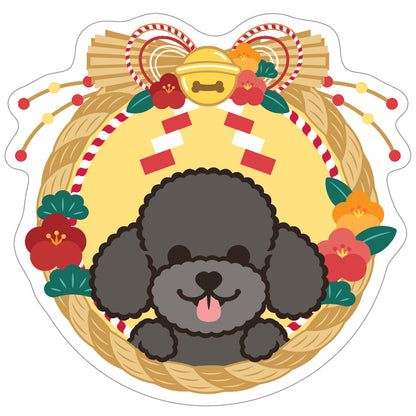 Poodle Stickers-Japan Flower 貴婦狗貼紙-日式年花