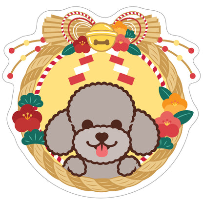 Poodle Stickers-Japan Flower 貴婦狗貼紙-日式年花