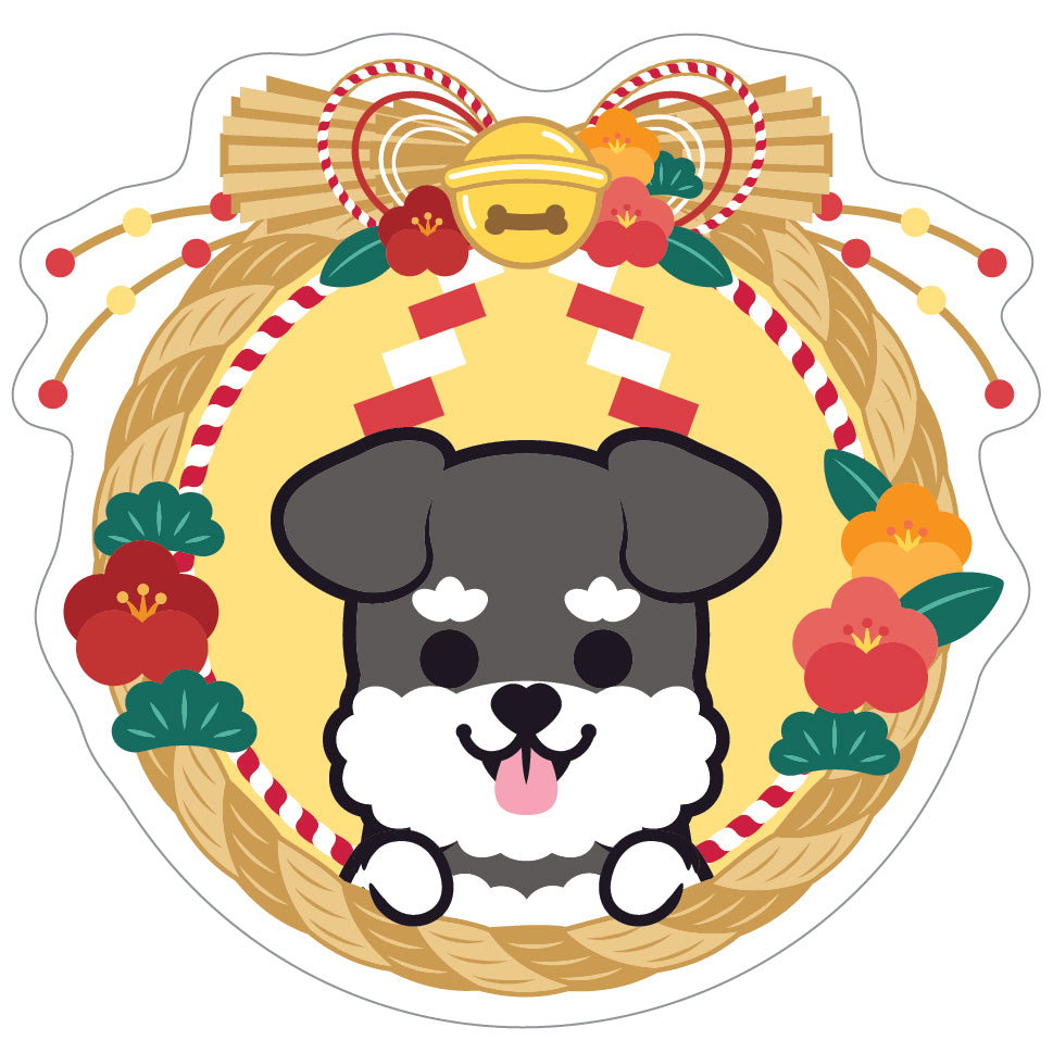 Schnauzer Stickers-Japan Flower 史納莎貼紙-日式年花
