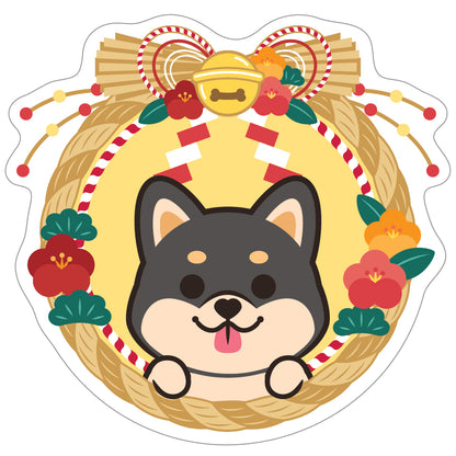 Shiba Stickers-Japan Flower 柴犬貼紙-日式年花