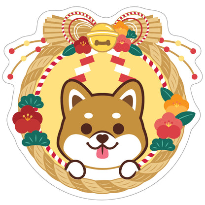 Shiba Stickers-Japan Flower 柴犬貼紙-日式年花