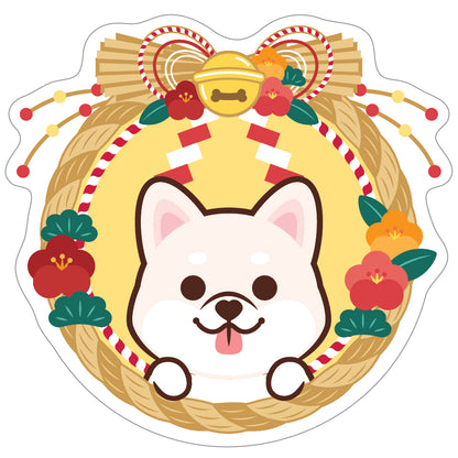 Shiba Stickers-Japan Flower 柴犬貼紙-日式年花