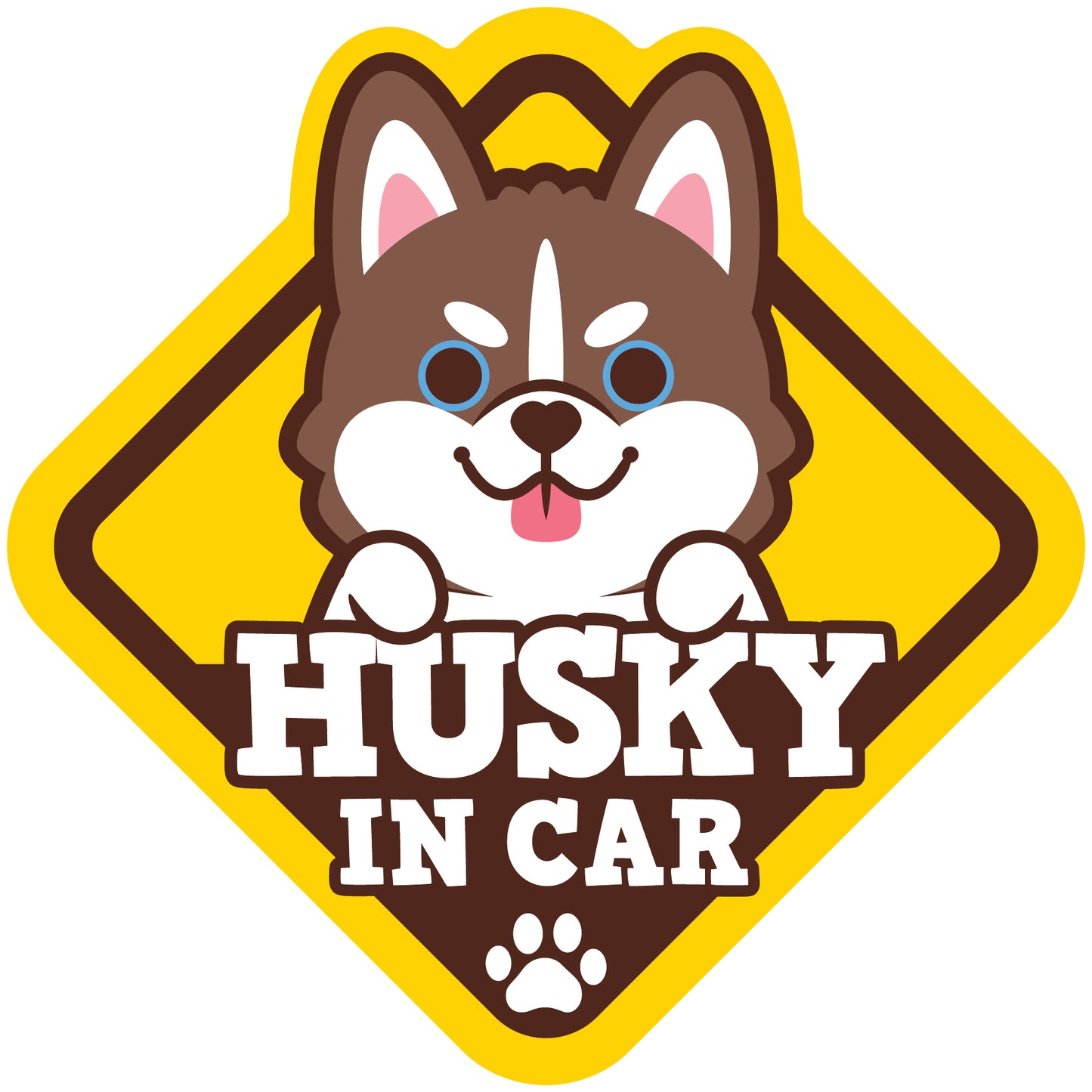 Husky Glass Reverse Car Stickers-In Car 雪橇狗玻璃反車貼-坐車車