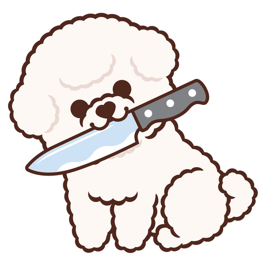 Bichon Stickers-Knife 比熊犬貼紙-咬刀仔