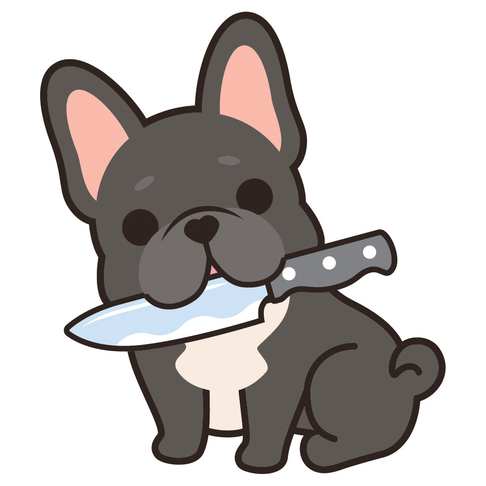 Frenchie Stickers-Knife 法鬥貼紙-咬刀仔