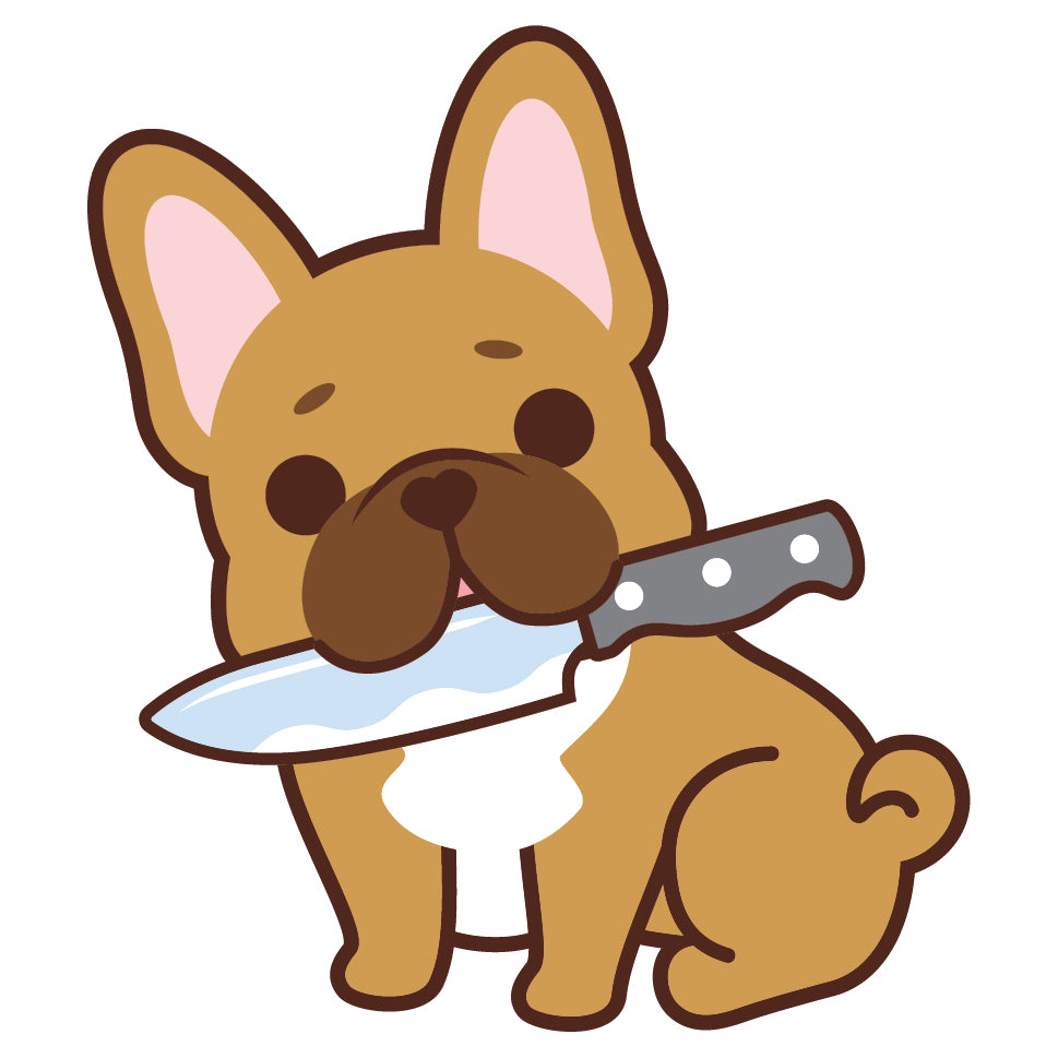 Frenchie Stickers-Knife 法鬥貼紙-咬刀仔