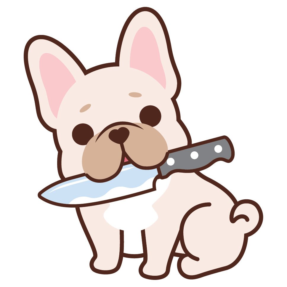 Frenchie Stickers-Knife 法鬥貼紙-咬刀仔