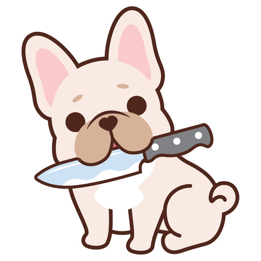 Frenchie Stickers-Knife 法鬥貼紙-咬刀仔