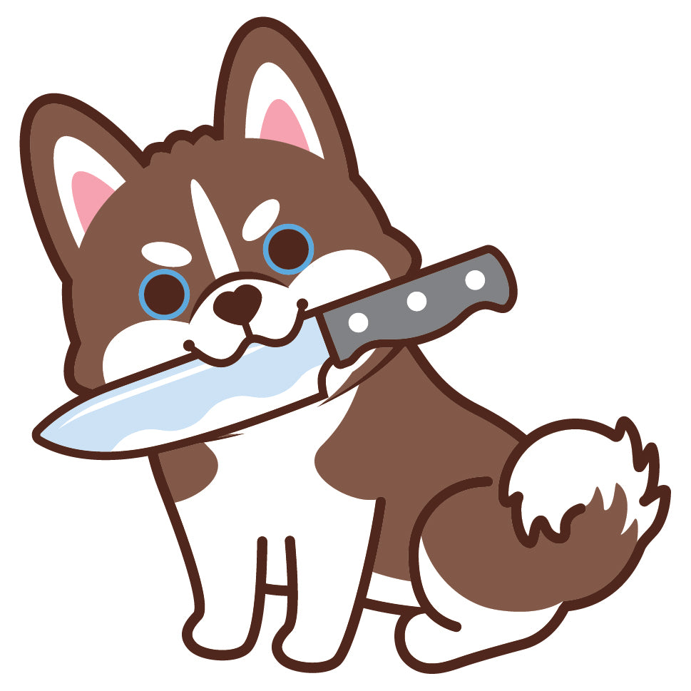 Husky Stickers-Knife 雪橇狗貼紙-咬刀仔