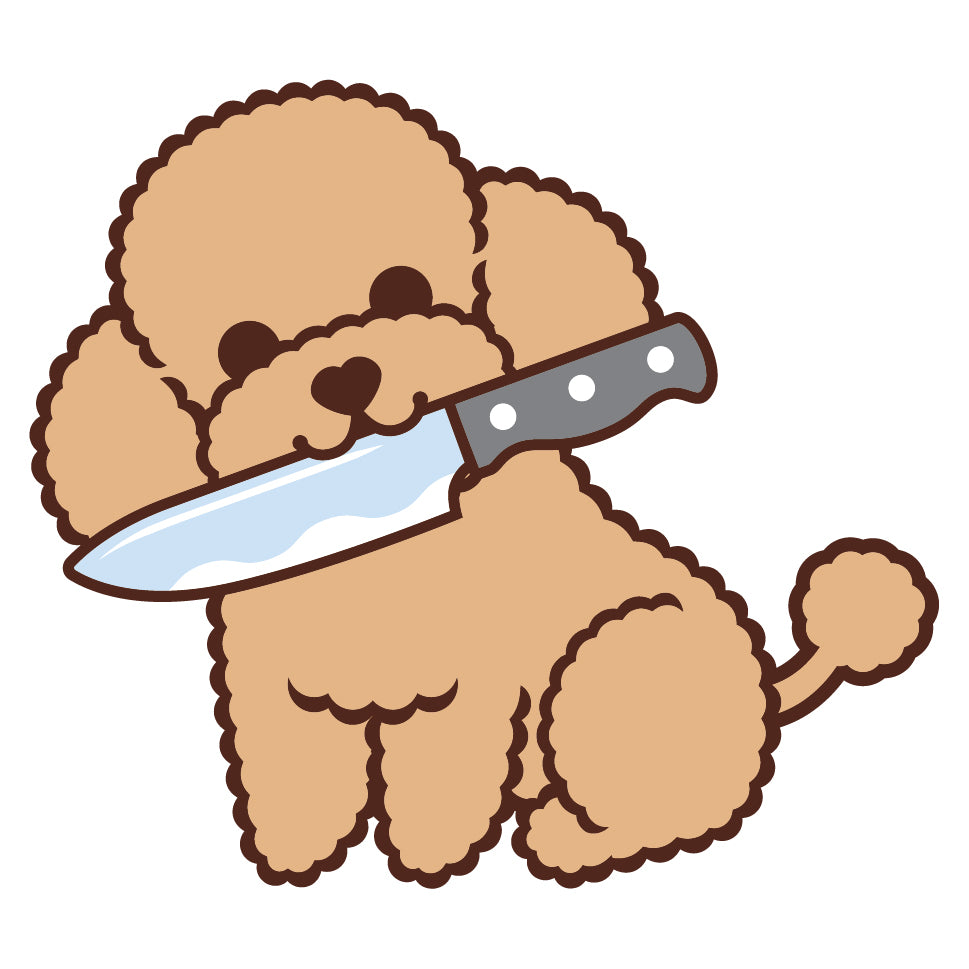 Poodle Stickers-Knife 貴婦狗貼紙-咬刀仔