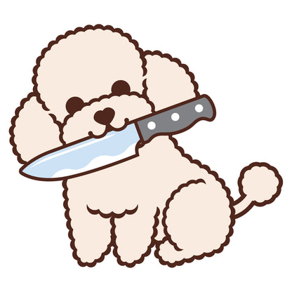 Poodle Stickers-Knife 貴婦狗貼紙-咬刀仔