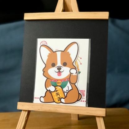 Bichon Large Stickers-Lucky Dog 比熊犬大貼紙-招財狗