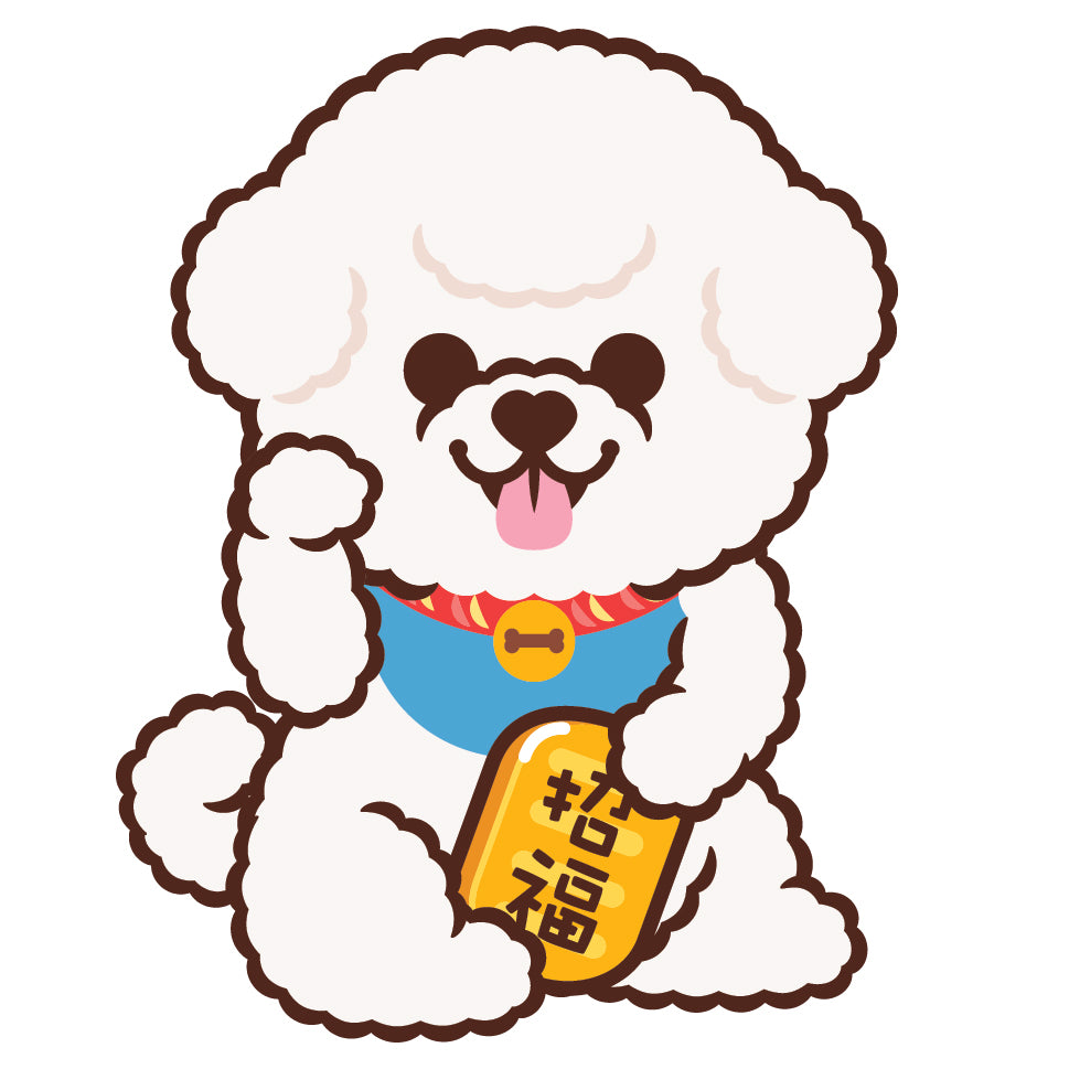 Bichon Large Stickers-Lucky Dog 比熊犬大貼紙-招財狗