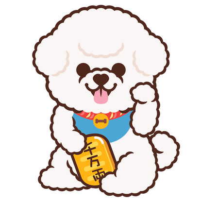 Bichon Large Stickers-Lucky Dog 比熊犬大貼紙-招財狗
