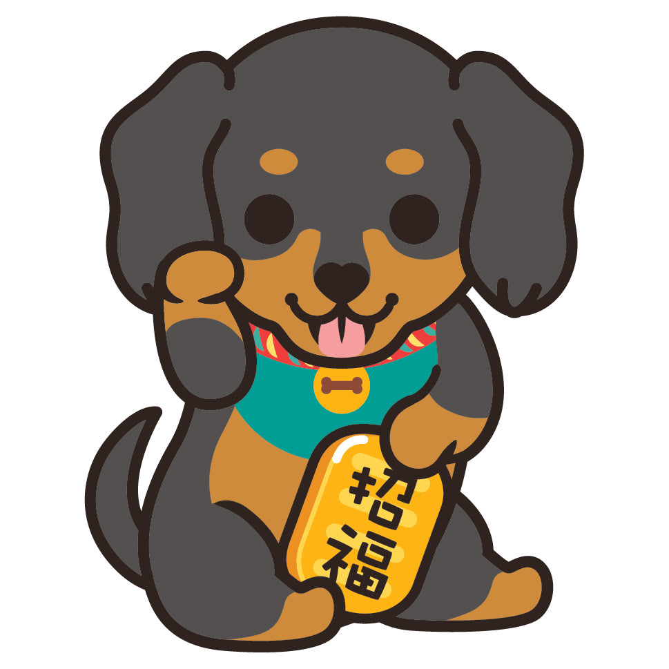 Dachshund Stickers-Lucky Dog 臘腸狗貼紙-招財狗