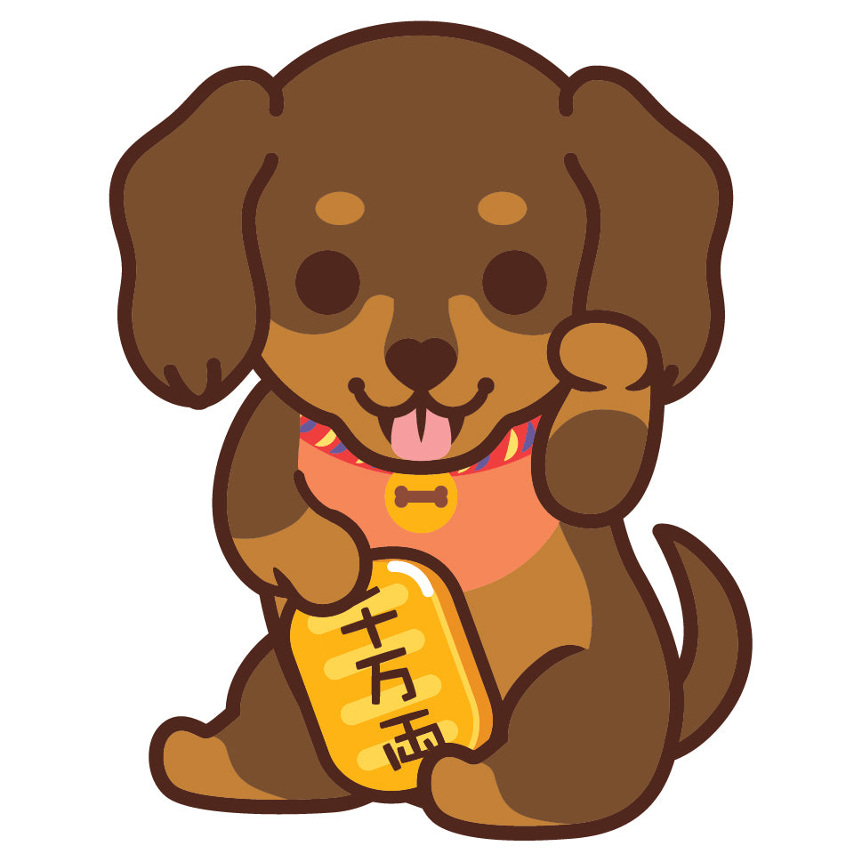 Dachshund Stickers-Lucky Dog 臘腸狗貼紙-招財狗