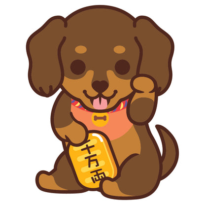Dachshund Stickers-Lucky Dog 臘腸狗貼紙-招財狗