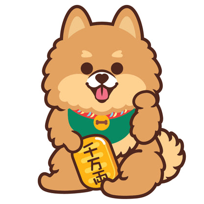 Pomeranian Stickers-Lucky Dog 松鼠狗貼紙-招財狗