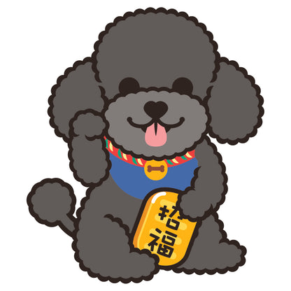 Poodle Large Stickers-Lucky Dog 貴婦狗大貼紙-招財狗