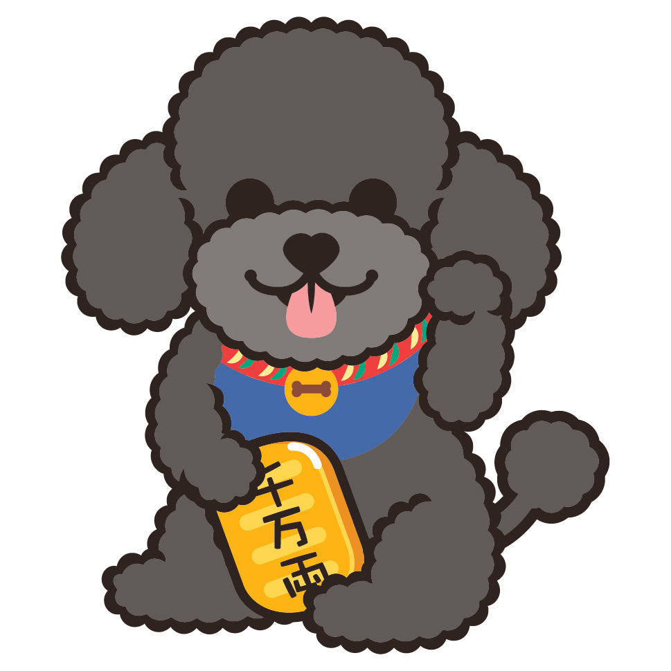 Poodle Large Stickers-Lucky Dog 貴婦狗大貼紙-招財狗