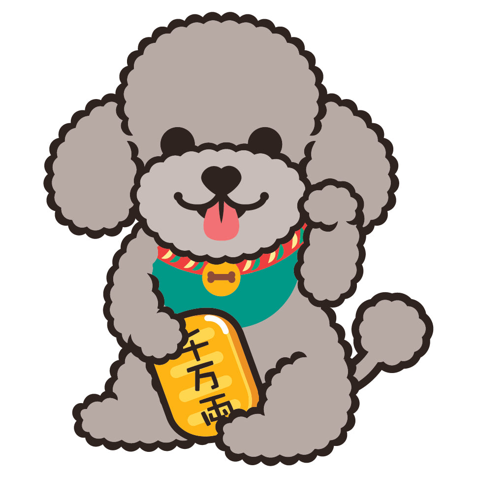Poodle Large Stickers-Lucky Dog 貴婦狗大貼紙-招財狗