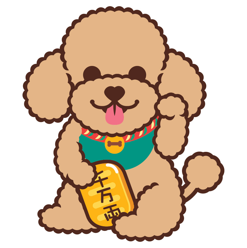 Poodle Large Stickers-Lucky Dog 貴婦狗大貼紙-招財狗