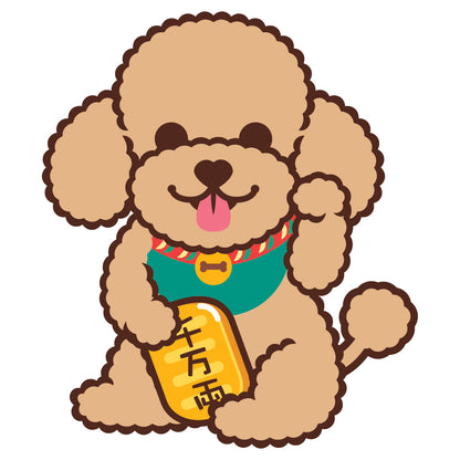 Poodle Large Stickers-Lucky Dog 貴婦狗大貼紙-招財狗