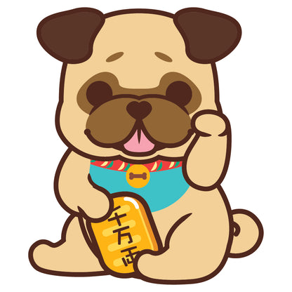 Pug Stickers-Lucky Dog 八哥貼紙-招財狗