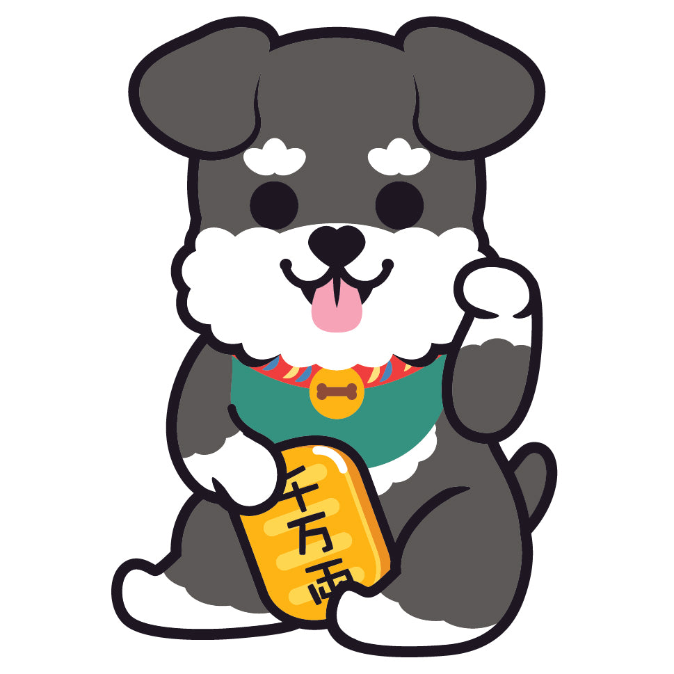 Schnauzer Stickers-Lucky Dog 史納莎貼紙-招財狗